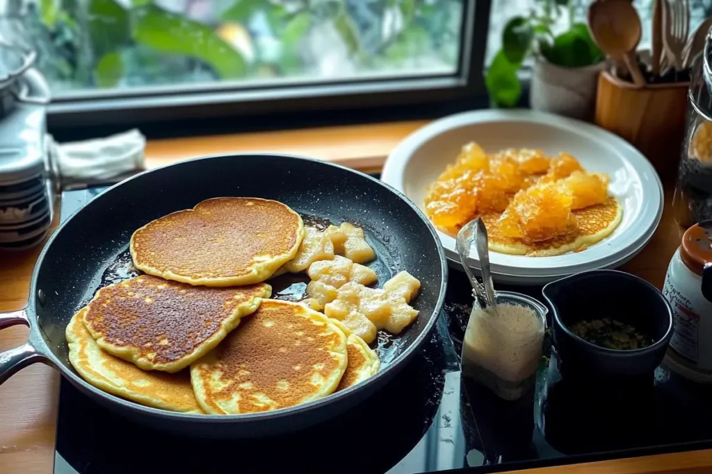  A single taro flavored pancake with a bite taken out of it.
